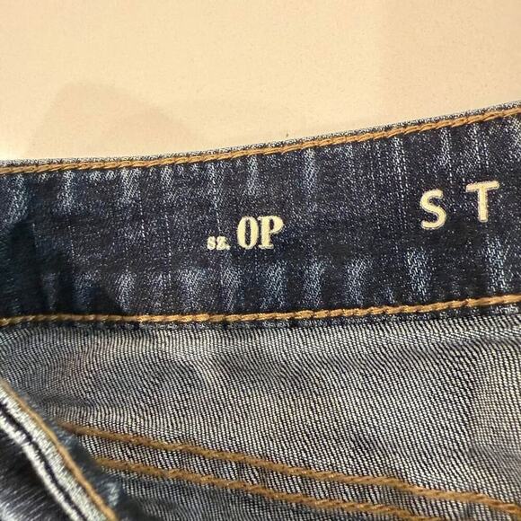 White House Black Market TheStraight Crop Embellished Denim Jeans Womens 0P Blue - Picture 5 of 10